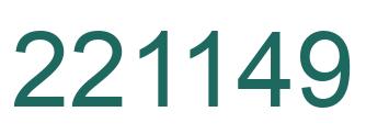 Number 221149 green image
