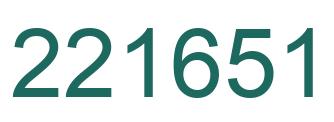 Number 221651 green image