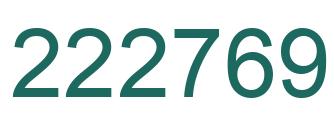 Number 222769 green image