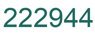 Number 222944 green image