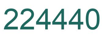 Number 224440 green image