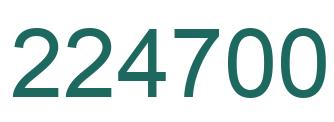 Number 224700 green image