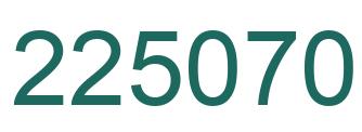 Number 225070 green image