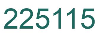 Number 225115 green image