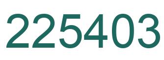 Number 225403 green image