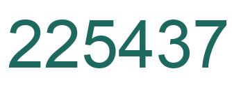 Number 225437 green image