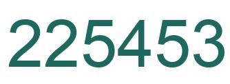 Number 225453 green image