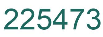 Number 225473 green image