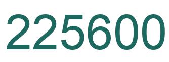 Number 225600 green image