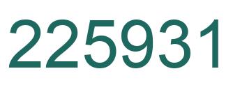 Number 225931 green image