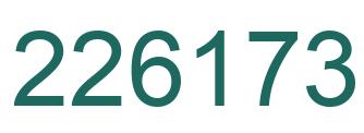 Number 226173 green image