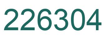 Number 226304 green image