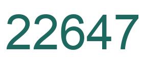 Zahl 22647 grün bild