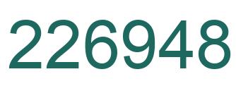 Number 226948 green image