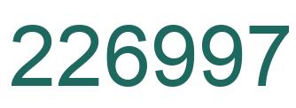 Number 226997 green image