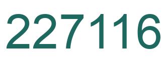Number 227116 green image