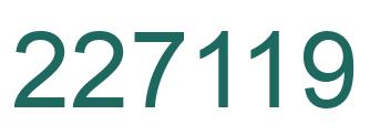 Number 227119 green image