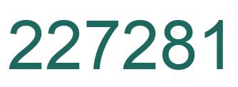 Number 227281 green image