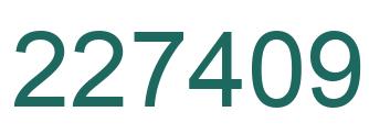 Number 227409 green image