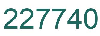 Number 227740 green image