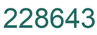 Number 228643 green image