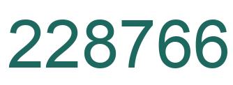 Number 228766 green image