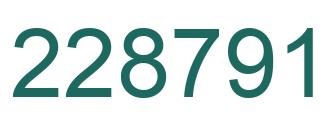 Number 228791 green image