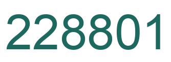 Number 228801 green image