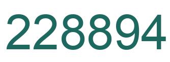 Number 228894 green image
