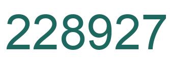 Number 228927 green image