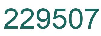 Number 229507 green image