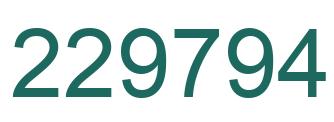 Number 229794 green image
