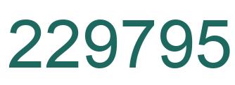 Number 229795 green image