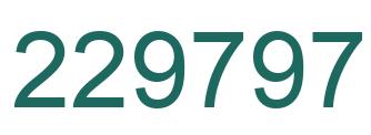 Number 229797 green image