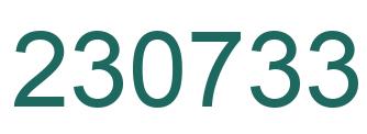 Number 230733 green image