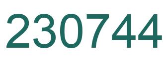 Number 230744 green image