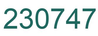 Number 230747 green image