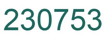 Number 230753 green image