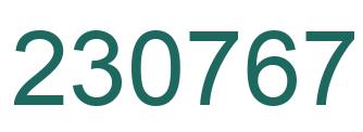 Number 230767 green image