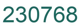 Number 230768 green image