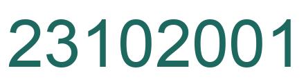 Number 23102001 green image