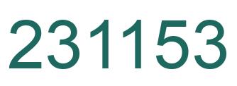 Number 231153 green image