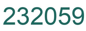 Number 232059 green image