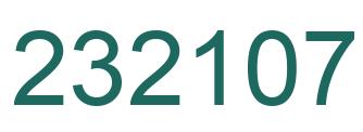 Number 232107 green image