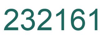 Number 232161 green image