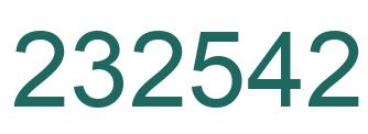 Number 232542 green image