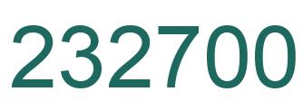 Number 232700 green image
