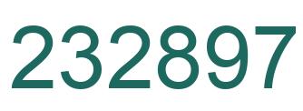 Number 232897 green image