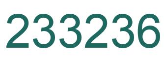 Number 233236 green image