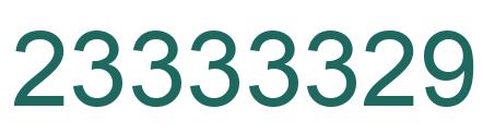 Number 23333329 green image